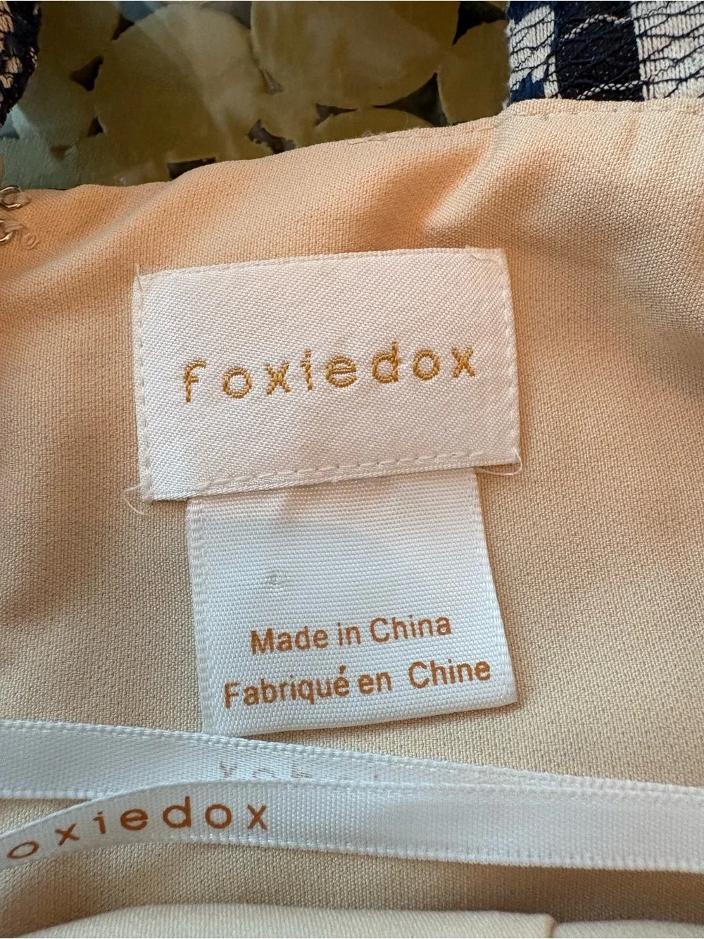 FOXIEDOX Anthropologie Cordelia Navy Blue Beige Lace Halter Dress! Gorgeous! S